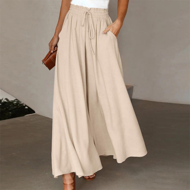 Lisslune | Leichte Damen Leinenhose mit Weitem Bein für Frühling und Sommer