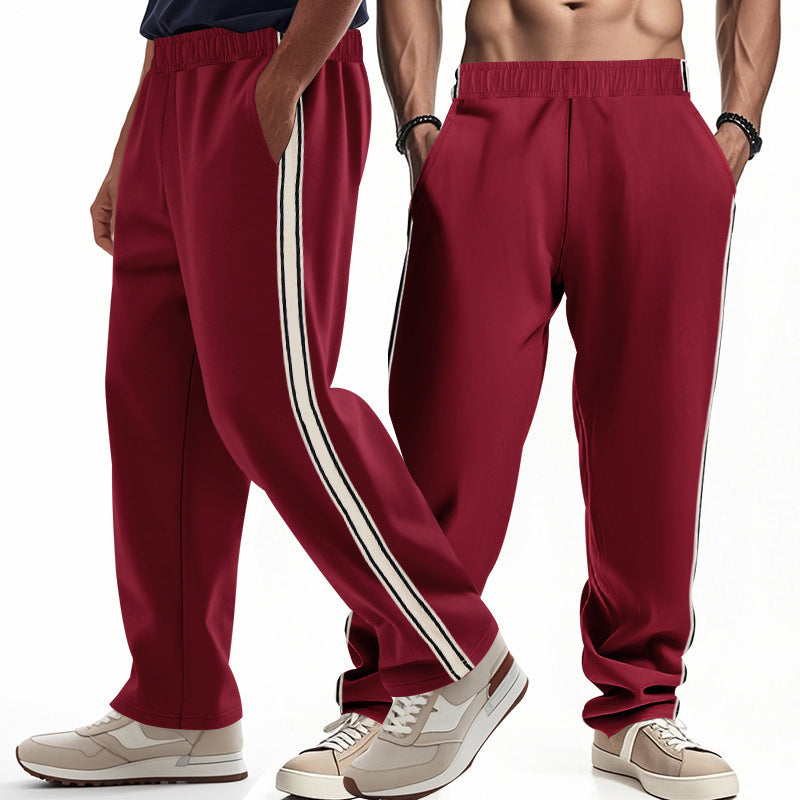 Men's leisure joggers with side stripes and elastic waistband Lisslune