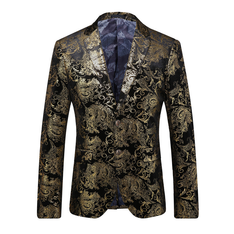Men's elegant tuxedo blazer with floral sequin patterns Lisslune