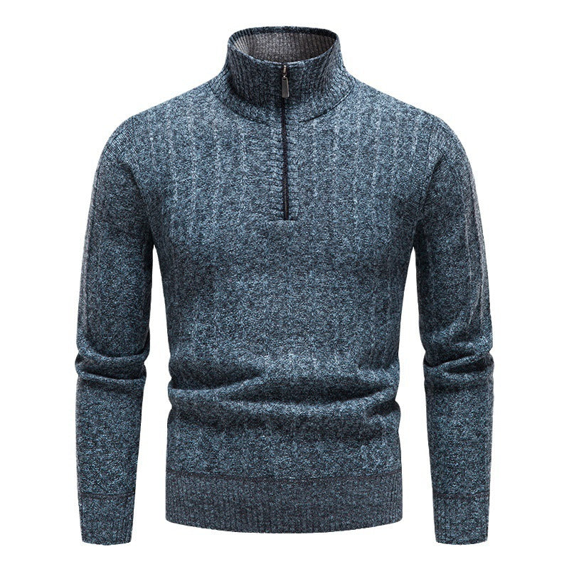 Men's fashionable knitted sweater with half zipper Lisslune