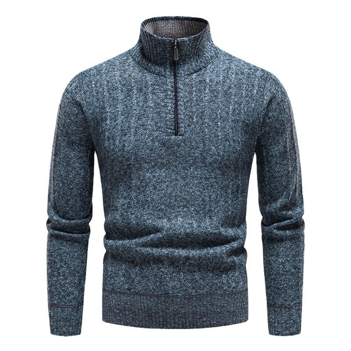 Men's fashionable knitted sweater with half zipper Lisslune