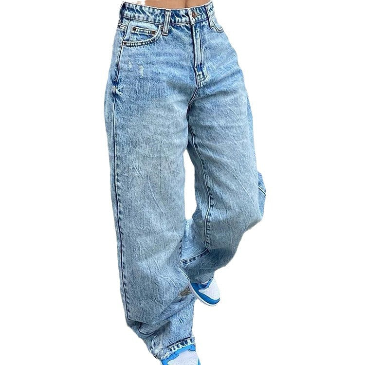 Damen weite Cargo-Jeans mit einzigartigen Taschen und lässigem Schnitt Lisslune
