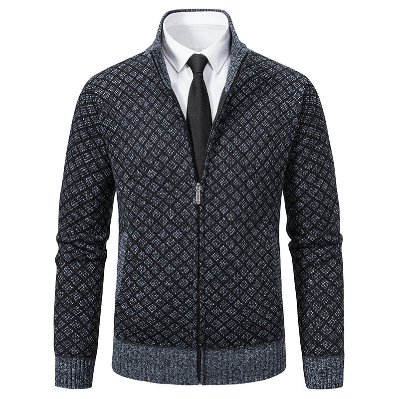 Men's Stylish Cardigan with High-Quality Cable Pattern and Zipper Lisslune