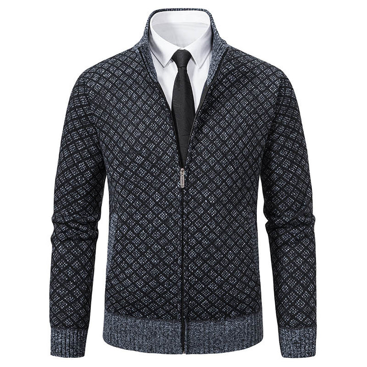 Men's Stylish Cardigan with High-Quality Cable Pattern and Zipper Lisslune