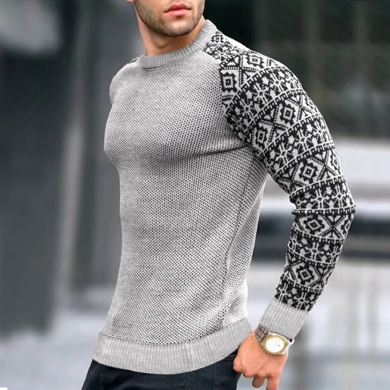 Men's knitted sweater with graphic pattern Lisslune
