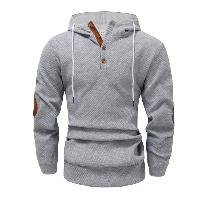 Men's Modern Hoodie with Textured Design and Practical Button Details Lisslune