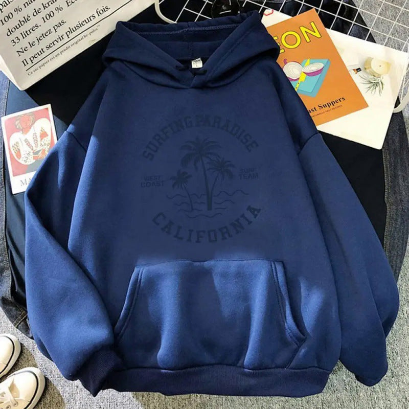 Women's hoodie with casual surf design and high-quality cotton blend Lisslune
