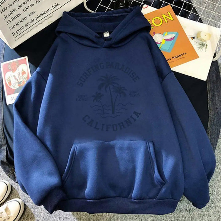 Women's hoodie with casual surf design and high-quality cotton blend Lisslune