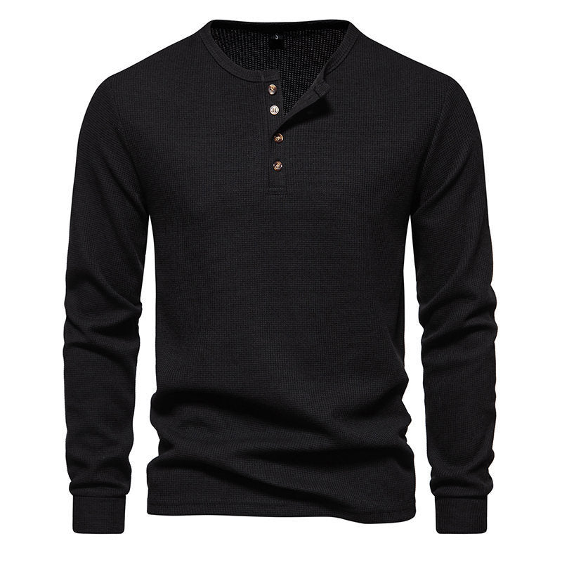 Men's Long Sleeve Shirts with Button Placket Lisslune