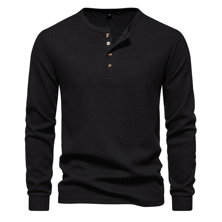 Men's Long Sleeve Shirts with Button Placket Lisslune