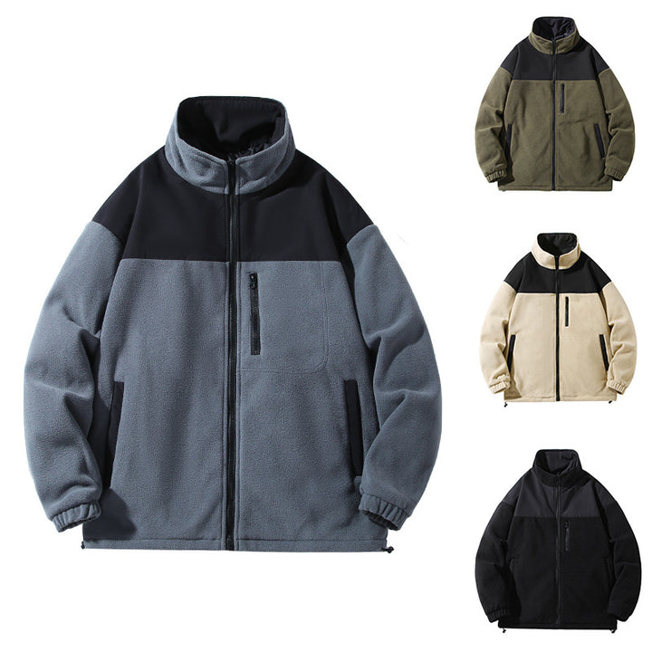 Men's fleece jacket with high collar and zip pockets Lisslune