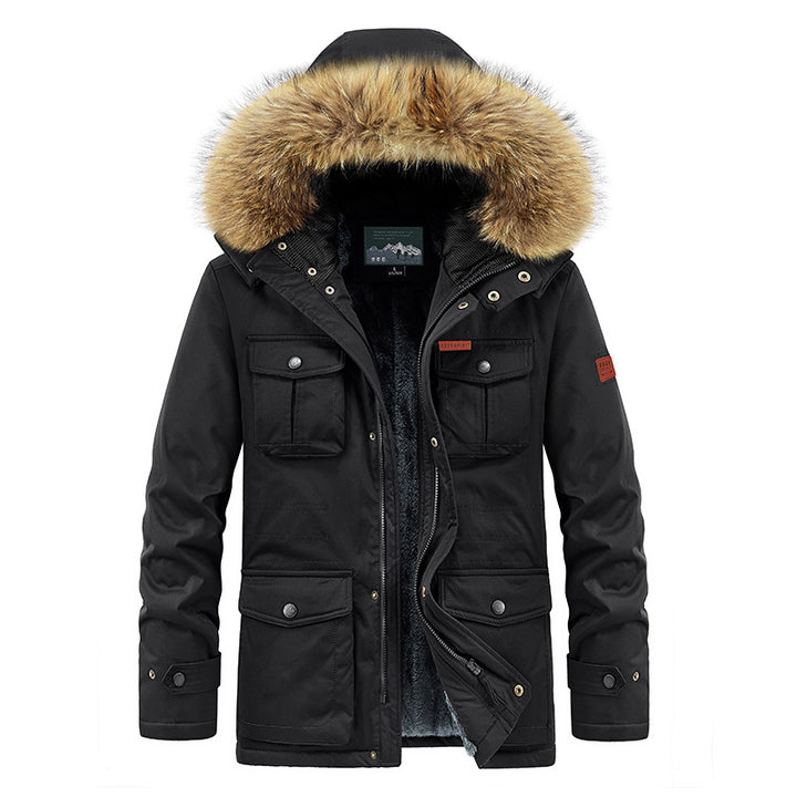 Men's Parka Jacket with Removable Hood and Padded Lining Lisslune
