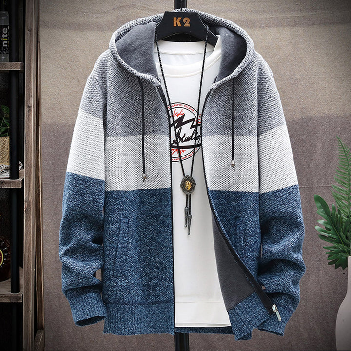 Men's stylish hoodie jacket with textured design Lisslune