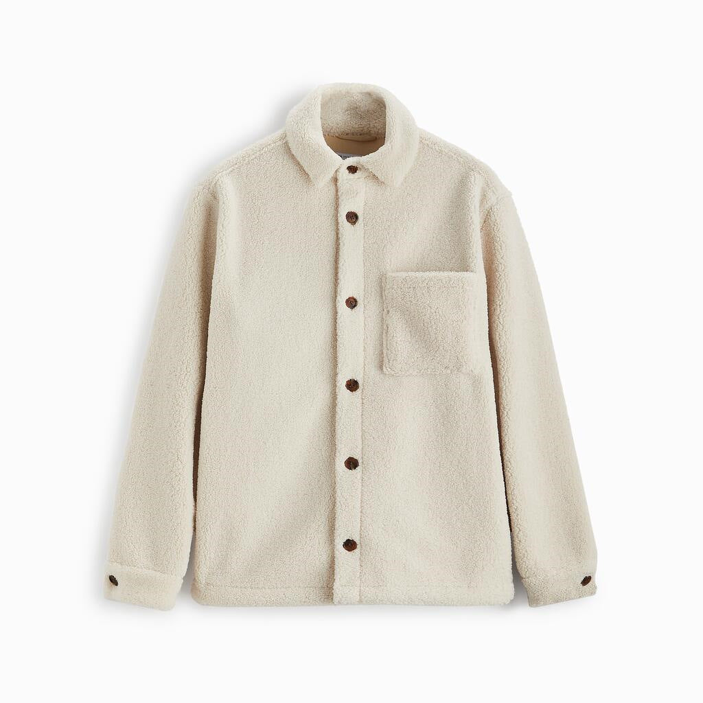 Men's comfortable fleece shirt jacket with applied breast pocket Lisslune