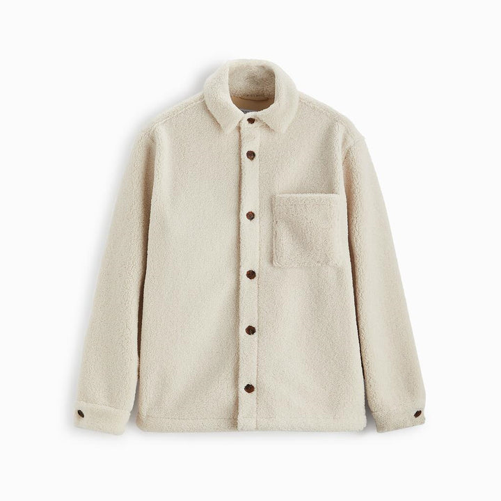 Men's comfortable fleece shirt jacket with applied breast pocket Lisslune