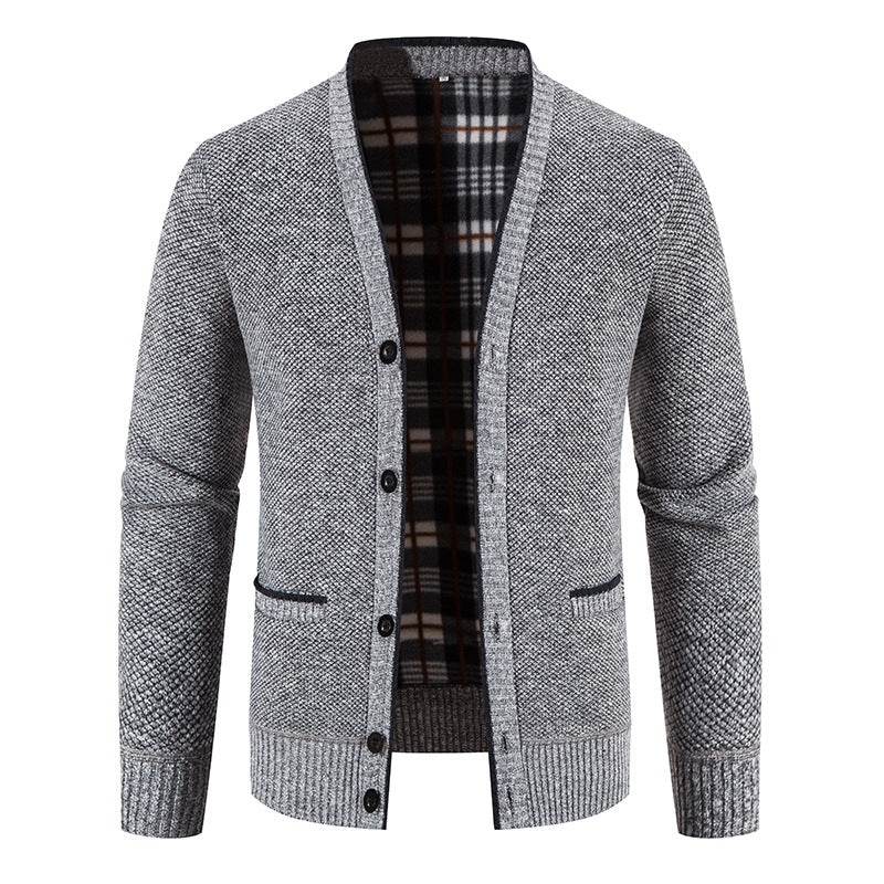 Men's fine cardigan with unique diamond pattern Lisslune
