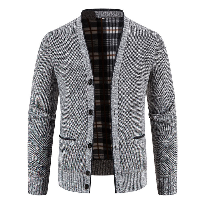 Men's fine cardigan with unique diamond pattern Lisslune
