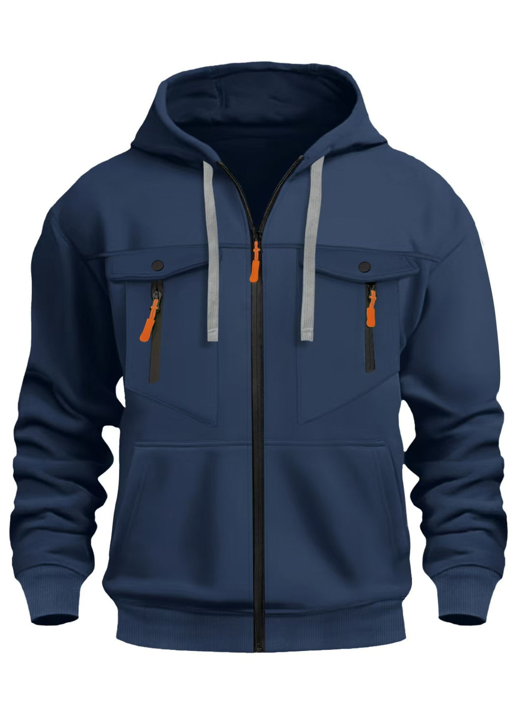 Men's hooded jacket with practical zip pockets and elastic cuffs Lisslune