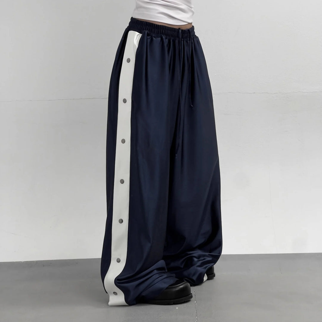 Ladies Sporty Snap Button Pants Lisslune