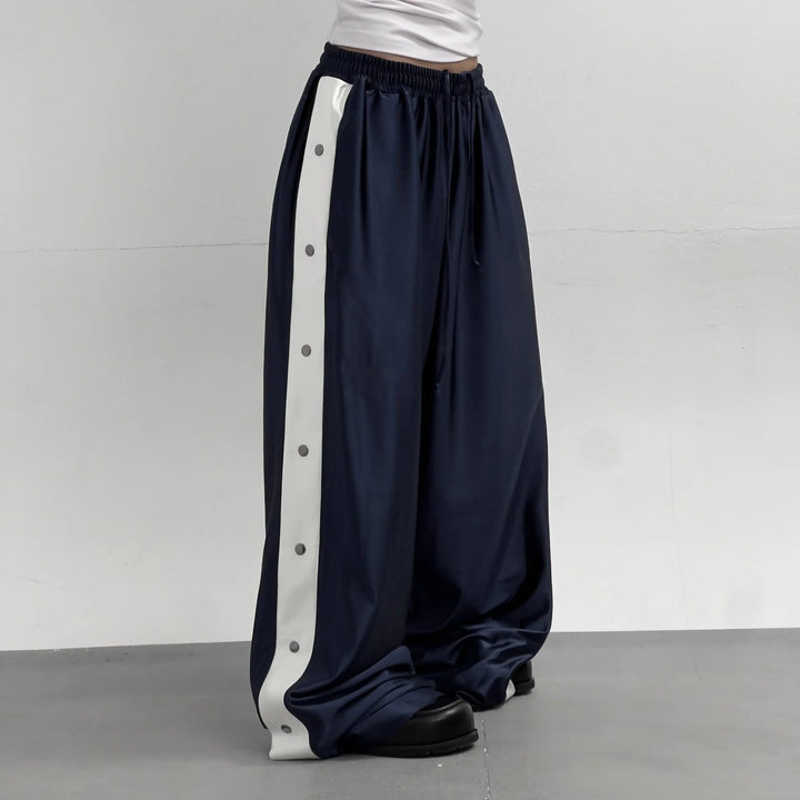 Ladies Sporty Snap Button Pants Lisslune
