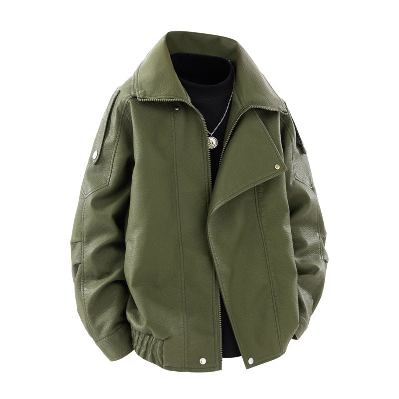 Men's Trendy Synthetic Leather Jacket Lisslune