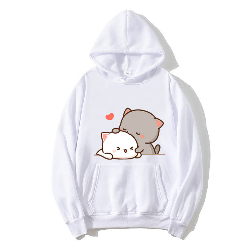 Women's hooded sweatshirt with cute cat design Lisslune