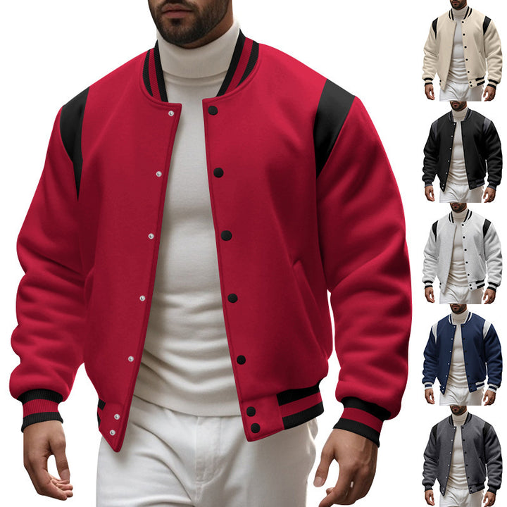 Men's casual college jacket with contrast details Lisslune