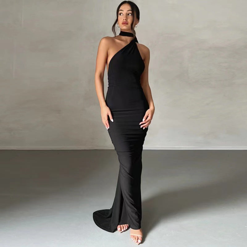 Women's Elegant Wrap Dress with Asymmetric Hem and Figure-Hugging Cut Lisslune