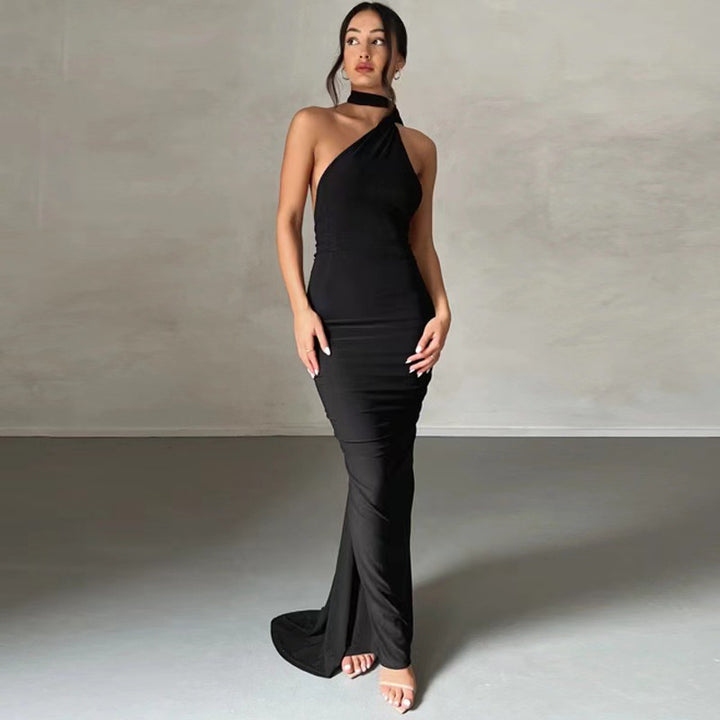 Women's Elegant Wrap Dress with Asymmetric Hem and Figure-Hugging Cut Lisslune
