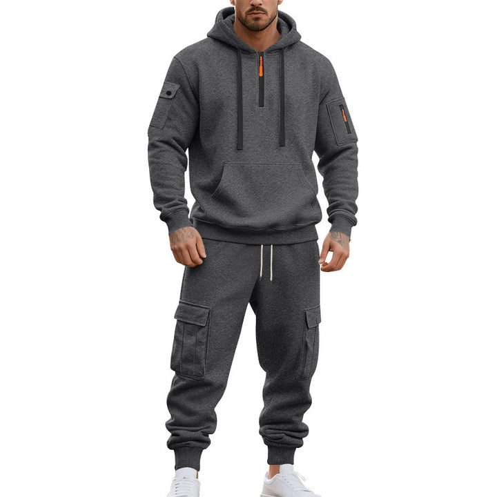 Men's Sporty Tracksuit with Functional Cargo Pockets Lisslune