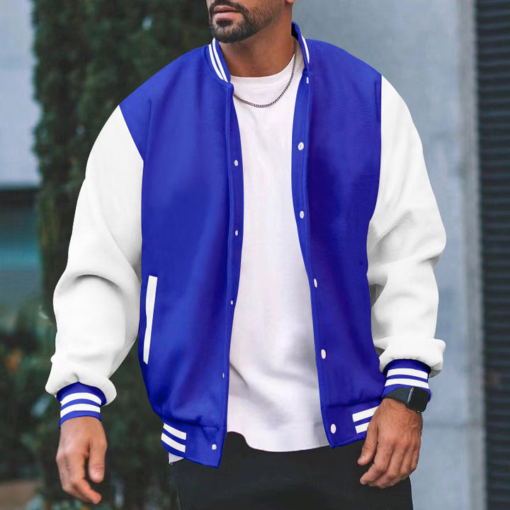 Men's college jacket with contrasting sleeves and classic cuffs Lisslune
