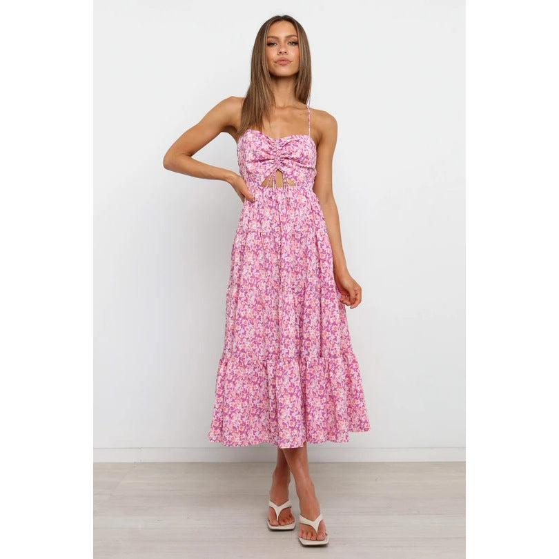 Women’s maxi dress with sophisticated cut-out and flowing skirt Lune London
