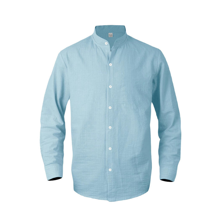 Men's modern shirt with narrow stripes and stand-up collar Lisslune