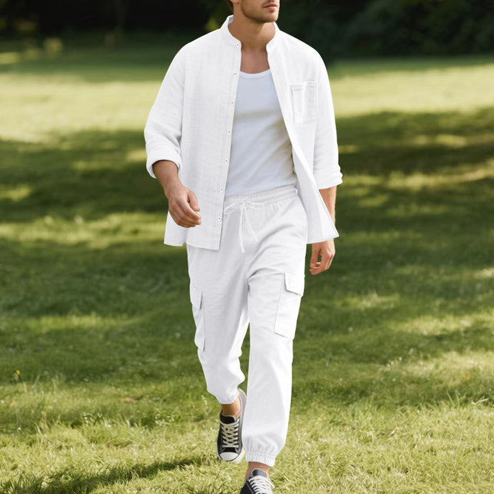 Men's casual cargo pants with elastic waistband and practical side pockets Lisslune