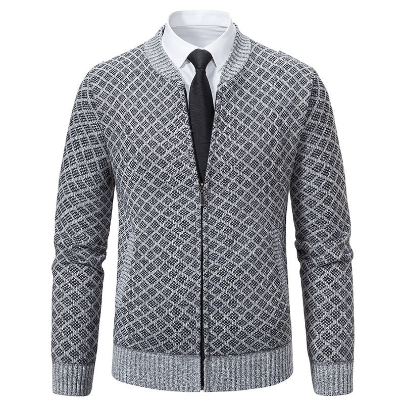 Men's Fashionable Knitted Sweater with Modern Zipper Lisslune