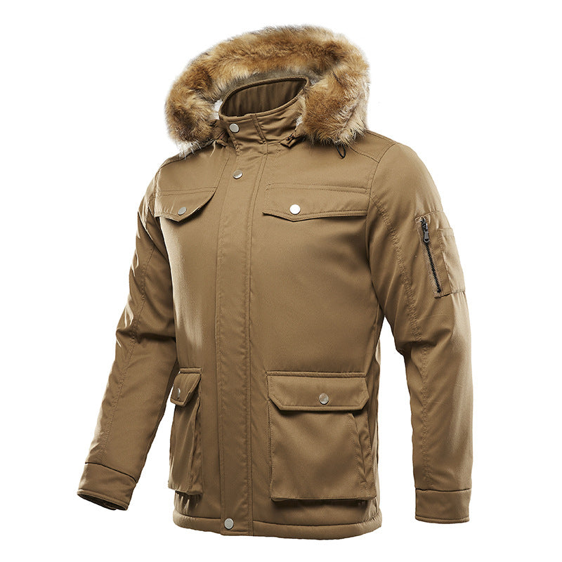 Men's insulated winter jacket with detachable hood and lining Lisslune