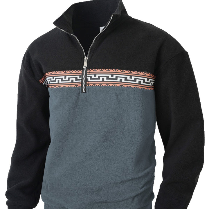 Men's fleece pullover with fashionable stand-up collar Lisslune
