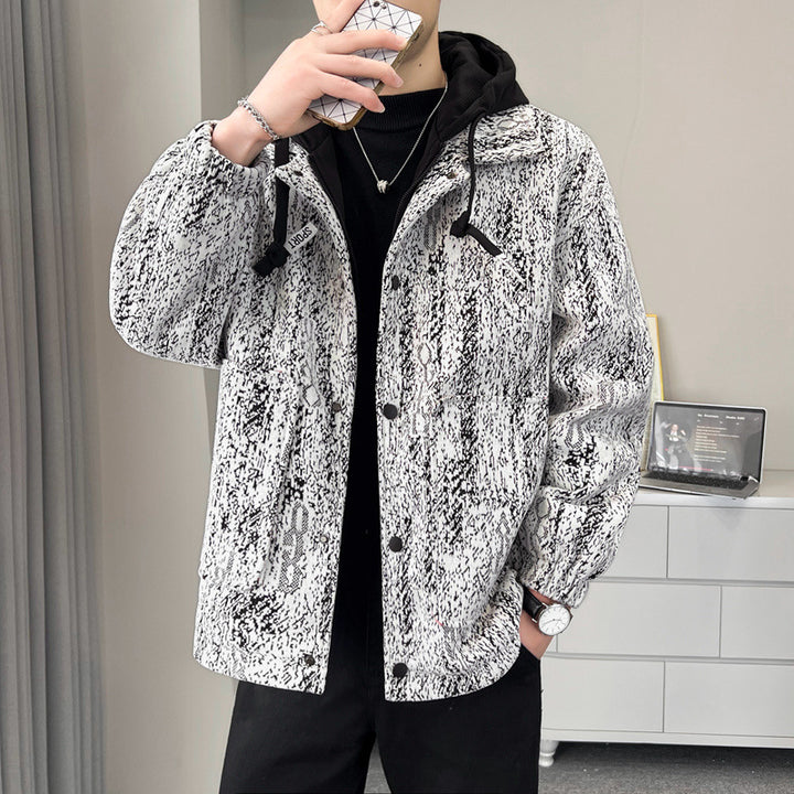 Men's sporty transitional jacket with high collar and practical pockets Lisslune