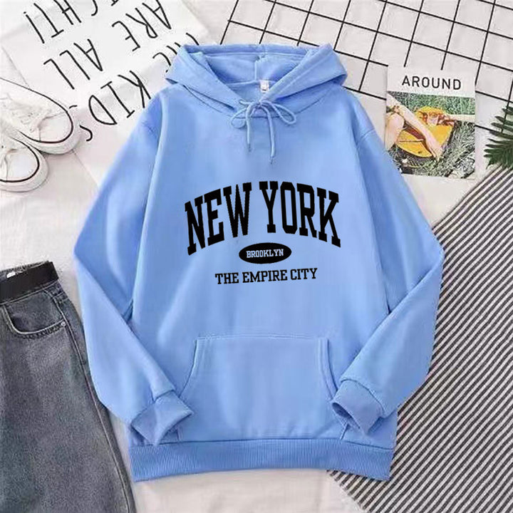 Women Cozy Hoodie with New York Print Lisslune