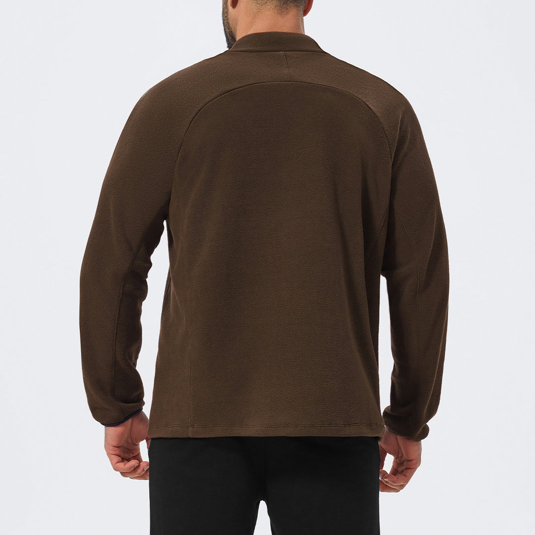 Men's Fleece Pullover with Stand-Up Collar Lisslune