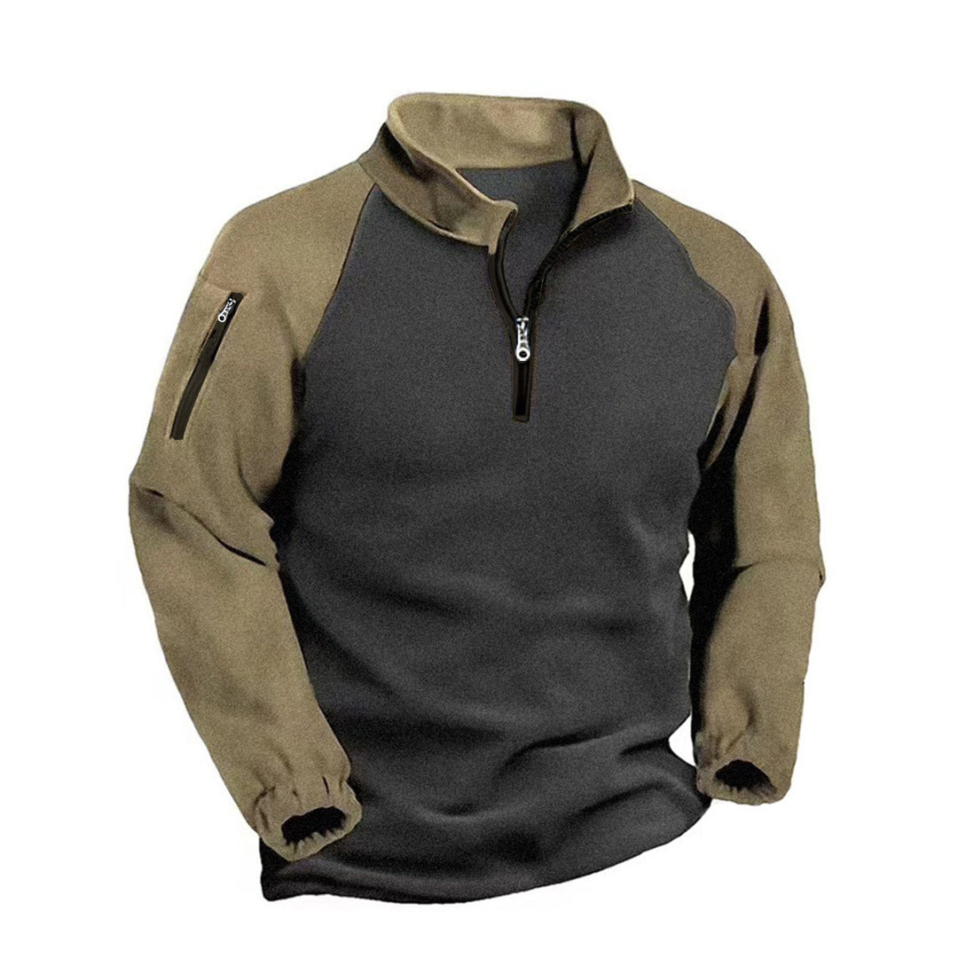 Men's functional fleece jacket with stand-up collar and zipper Lisslune