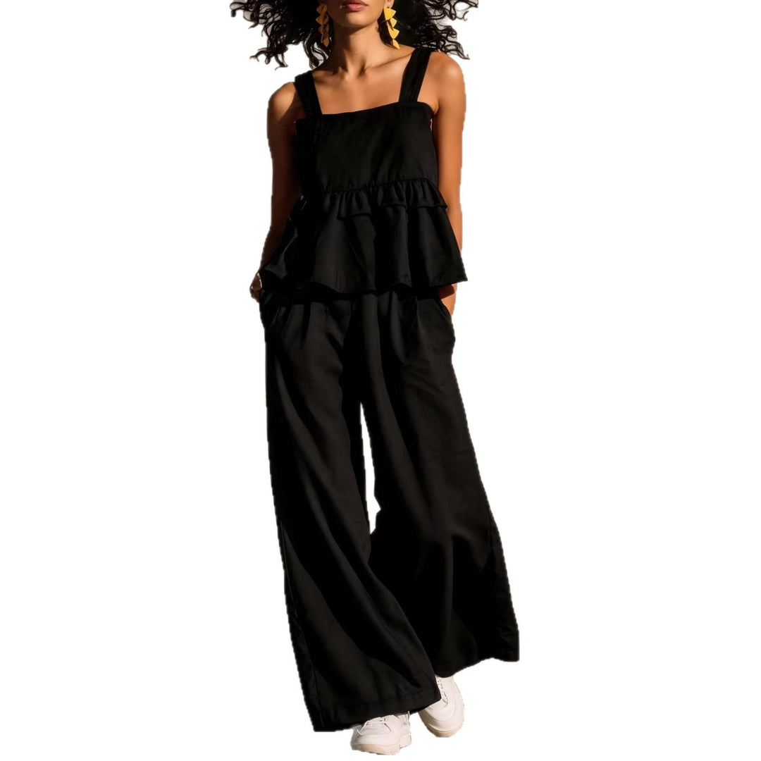 Women's Fashionable Two-Piece with Ruffle Details and Casual Cut Lisslune