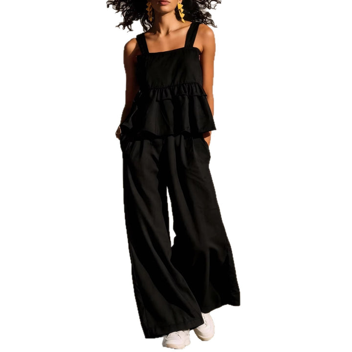 Women's Fashionable Two-Piece with Ruffle Details and Casual Cut Lisslune