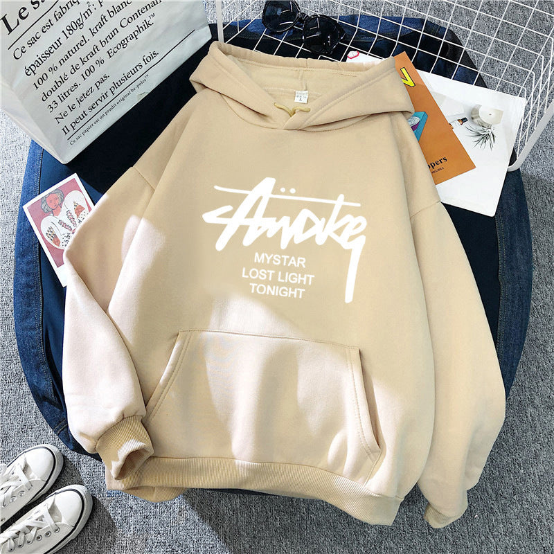 Ladies hoodie with modern lettering Lisslune