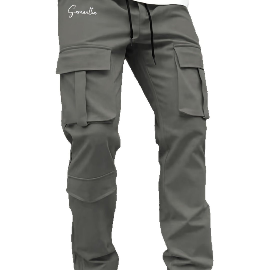 Men's cargo pants with versatile functional pockets and elastic waistband Lisslune