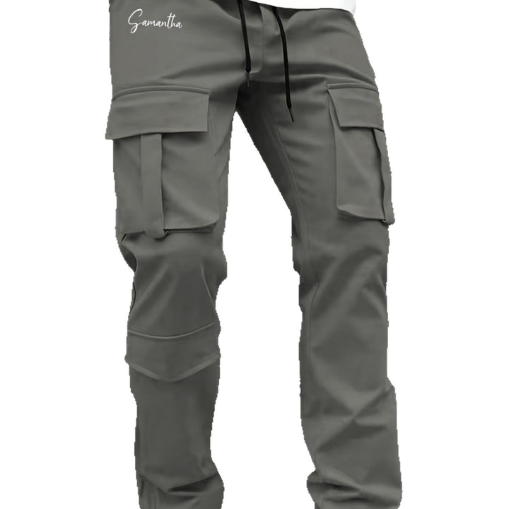 Men's cargo pants with versatile functional pockets and elastic waistband Lisslune