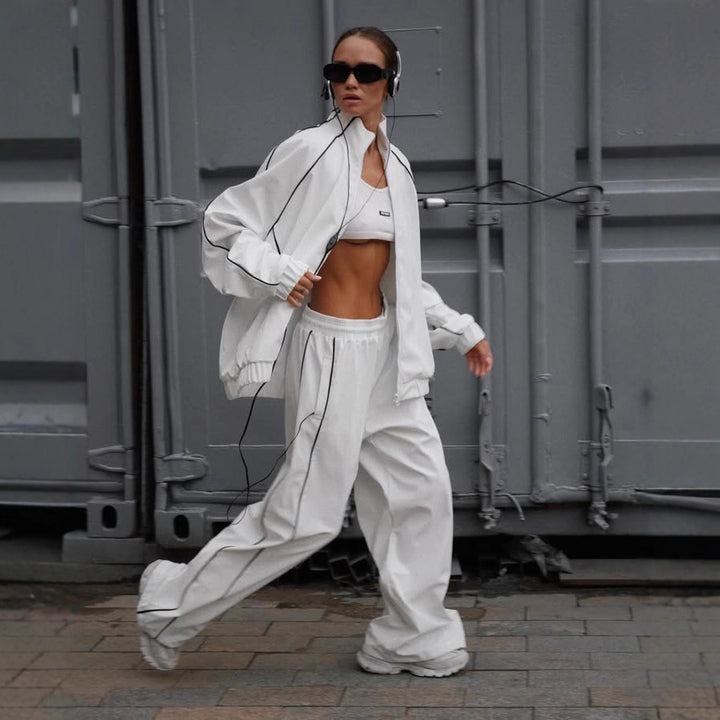 Women's sporty functional jacket with high collar and practical pockets Lisslune
