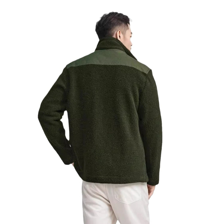 Men's fleece jacket with high collar and practical pockets Lisslune