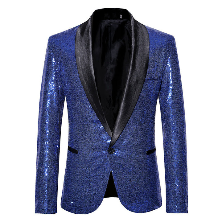 Men's shimmering sequin blazer with elegant lapel Lisslune