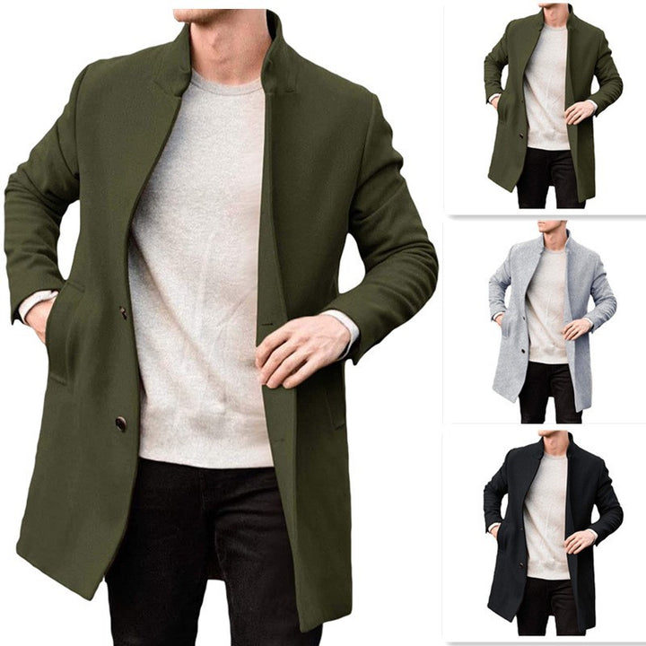 Men's elegant overcoat with simple button details and timeless design Lisslune